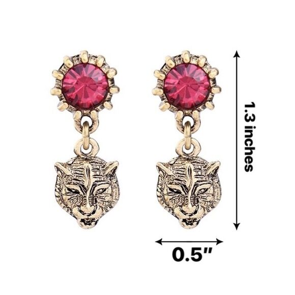 Angry cat face earrings - Picture 6 of 7